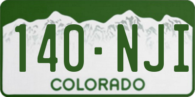 CO license plate 140NJI