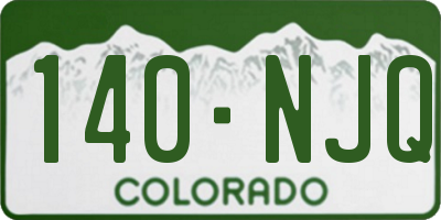 CO license plate 140NJQ