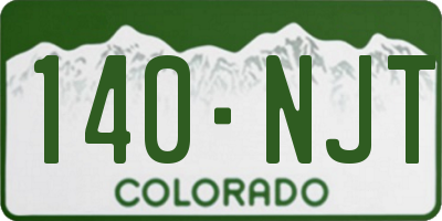 CO license plate 140NJT