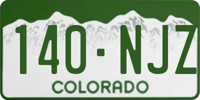 CO license plate 140NJZ