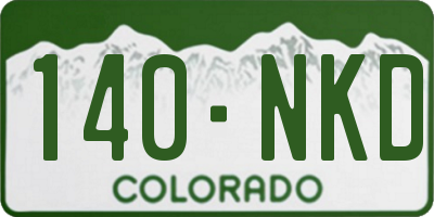 CO license plate 140NKD