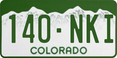 CO license plate 140NKI