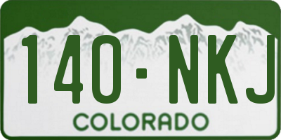 CO license plate 140NKJ