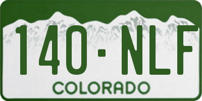 CO license plate 140NLF