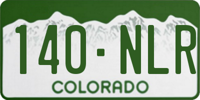 CO license plate 140NLR