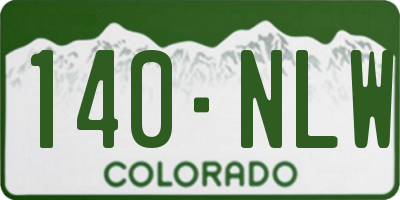 CO license plate 140NLW