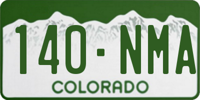 CO license plate 140NMA