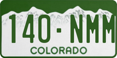 CO license plate 140NMM
