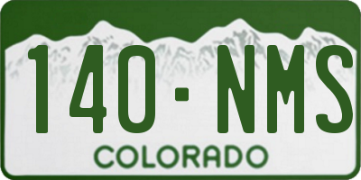 CO license plate 140NMS