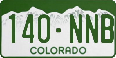 CO license plate 140NNB