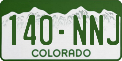 CO license plate 140NNJ