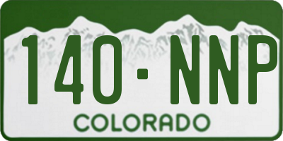 CO license plate 140NNP