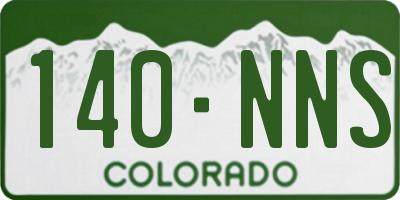 CO license plate 140NNS