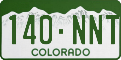 CO license plate 140NNT