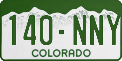 CO license plate 140NNY
