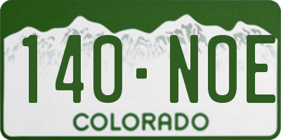 CO license plate 140NOE