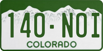 CO license plate 140NOI