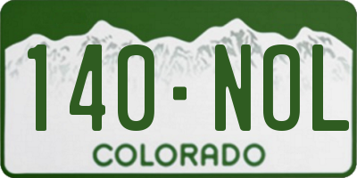 CO license plate 140NOL