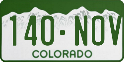 CO license plate 140NOV