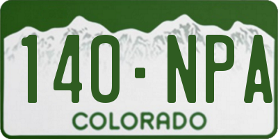 CO license plate 140NPA