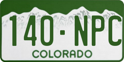 CO license plate 140NPC