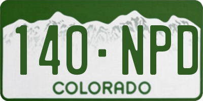 CO license plate 140NPD