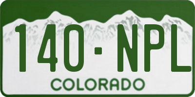 CO license plate 140NPL