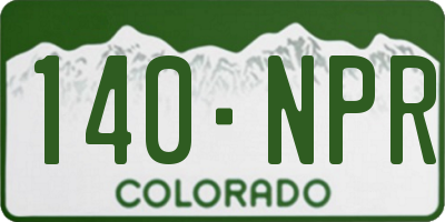 CO license plate 140NPR