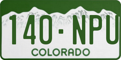CO license plate 140NPU