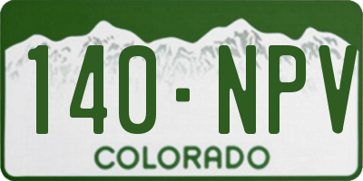 CO license plate 140NPV