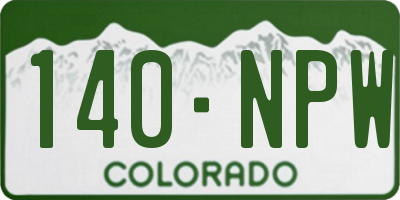 CO license plate 140NPW