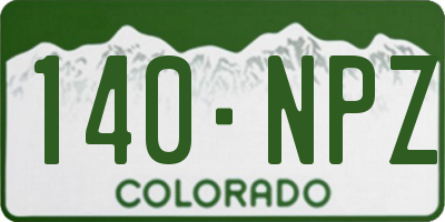 CO license plate 140NPZ
