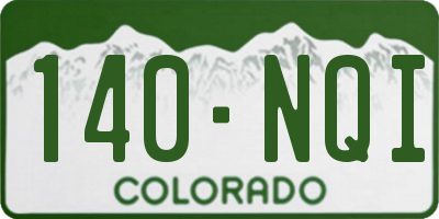 CO license plate 140NQI