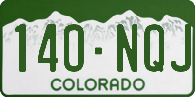CO license plate 140NQJ
