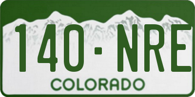 CO license plate 140NRE
