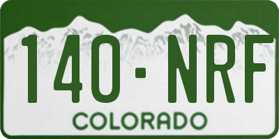 CO license plate 140NRF