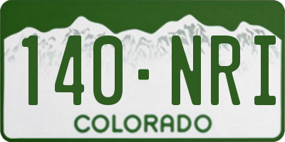 CO license plate 140NRI