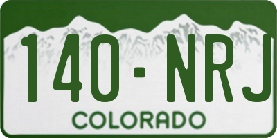 CO license plate 140NRJ