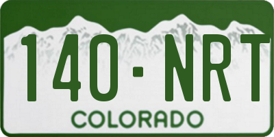 CO license plate 140NRT