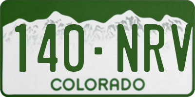 CO license plate 140NRV