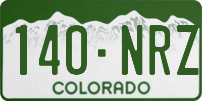 CO license plate 140NRZ
