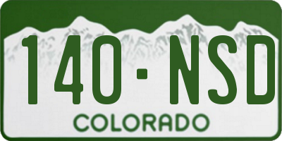 CO license plate 140NSD