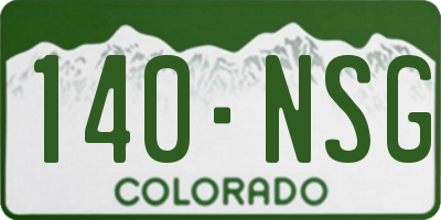 CO license plate 140NSG