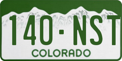 CO license plate 140NST