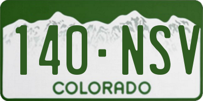 CO license plate 140NSV