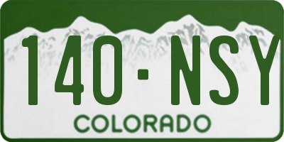 CO license plate 140NSY