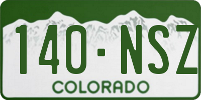 CO license plate 140NSZ