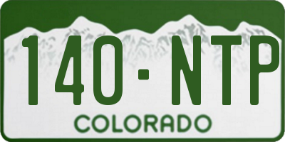 CO license plate 140NTP