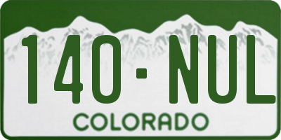CO license plate 140NUL