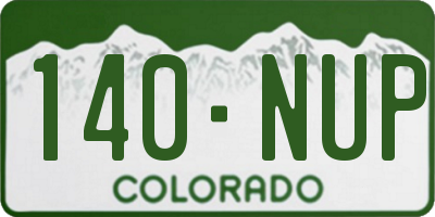 CO license plate 140NUP